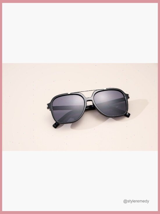 Retro Aviator Sunglasses, Square Frame, UV400 Protection, Oversized Fit